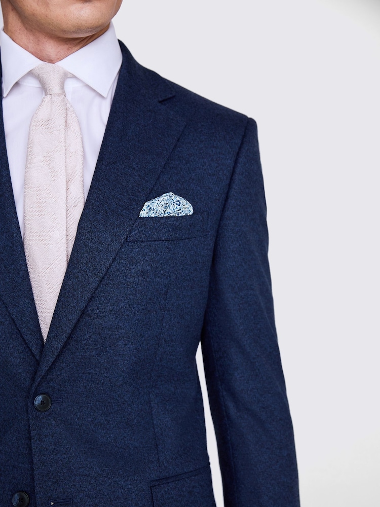 MOSS Blue Tailored Fit Flannel Jacket - Image 6 of 7