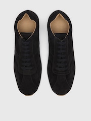 Whistles Black Suede Unlined Sneakers - Image 3 of 4
