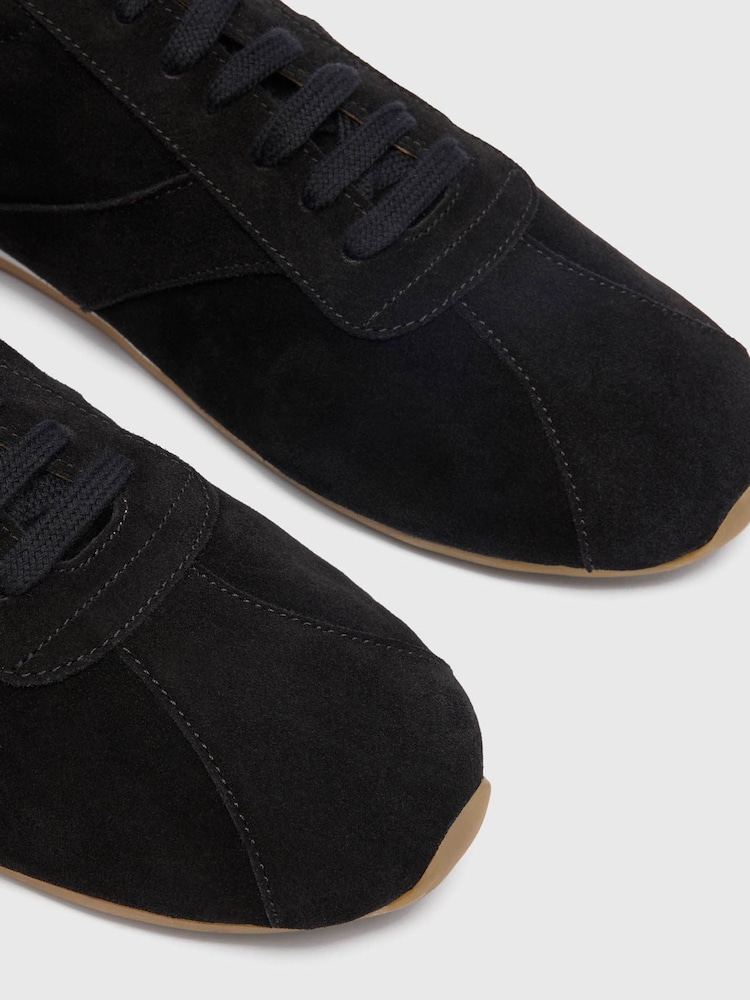 Whistles Black Suede Unlined Sneakers - Image 4 of 4 Whistles Black Suede Unlined Sneakers - Image 4 of 4