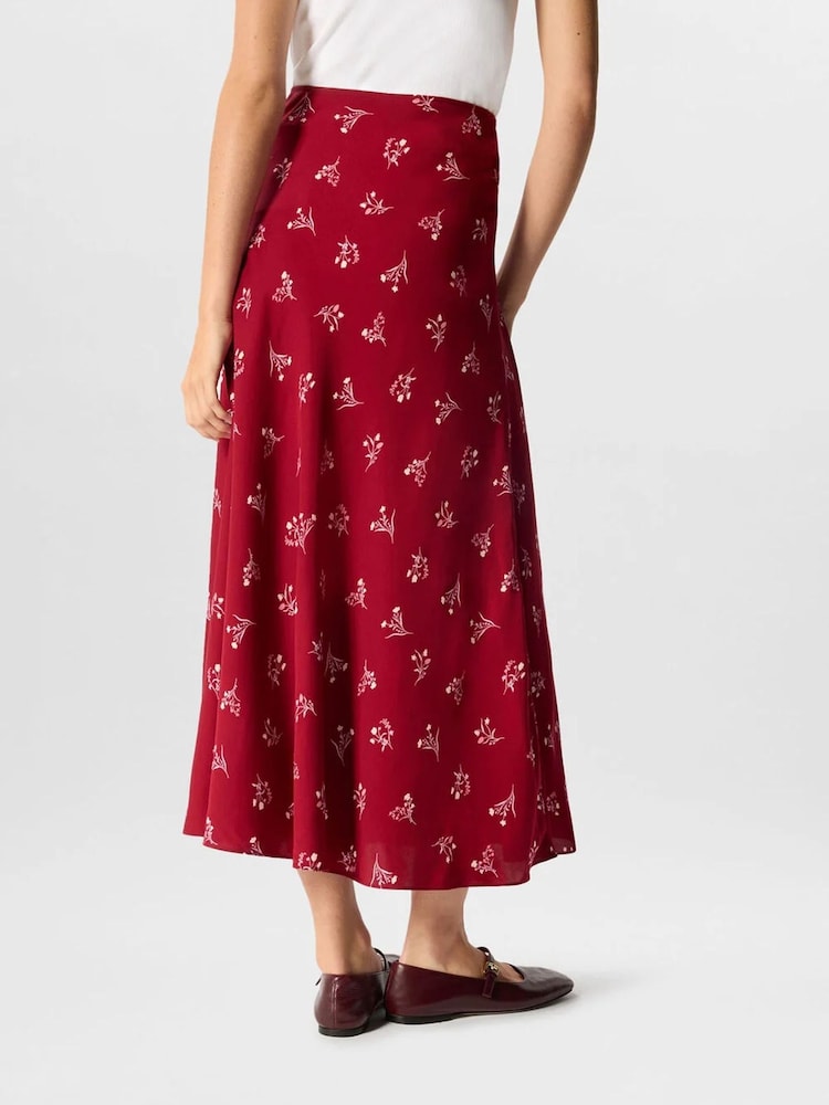 Whistles Red Floral Fit And Flare Skirt - Image 2 of 7