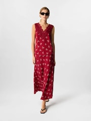 Whistles Red Floral Fit And Flare Skirt - Image 4 of 7