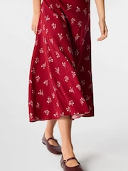 Whistles Red Floral Fit And Flare Skirt - Image 5 of 7