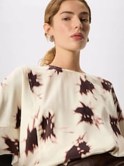 Whistles White Shadow Floral Viscose Blouse - Image 4 of 6