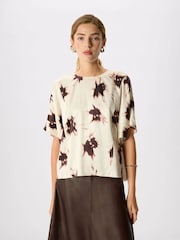 Whistles White Shadow Floral Viscose Blouse - Image 5 of 6