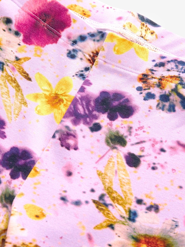 Pink Floral Printed Leggings (3-16yrs) - Image 7 of 7