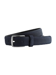 Navy Blue Suede Textured Belt - Image 2 of 6