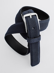 Navy Blue Suede Textured Belt - Image 3 of 6