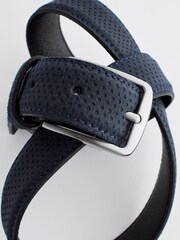Navy Blue Suede Textured Belt - Image 5 of 6