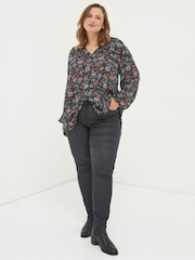 FatFace Black Five Pocket Coated Leggings - Image 3 of 6