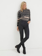 FatFace Black Five Pocket Coated Leggings - Image 4 of 6