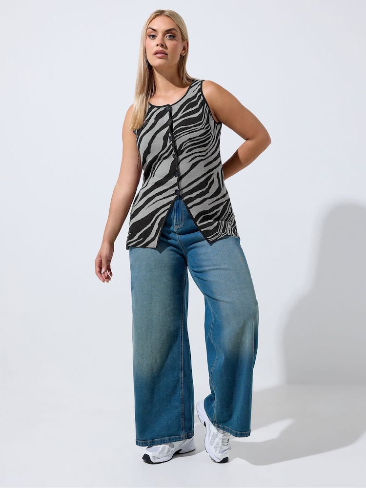 Yours Curve Grey Limited Flare Hem Waistcoat - Image 2 of 7