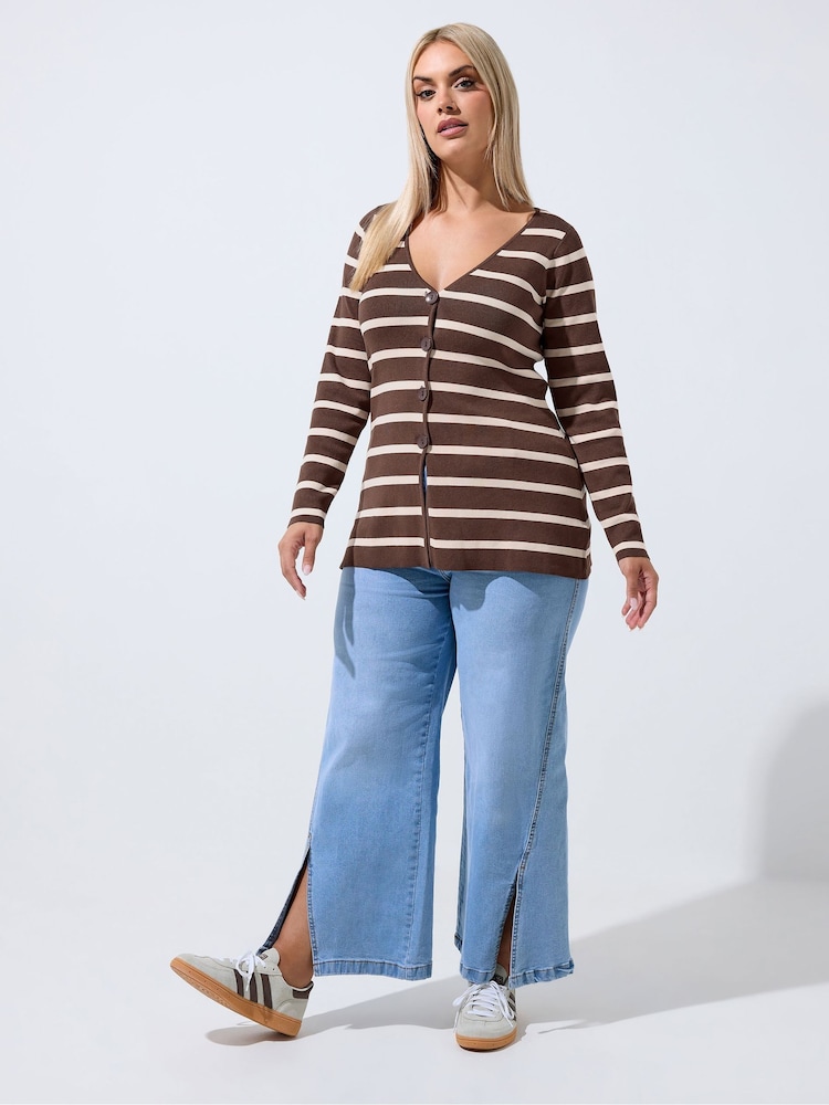 Smeđa - Yours Curve Kardigan Dugi rukav Limited Flare Hem - Slika 2 od 6 Smeđa - Yours Curve Kardigan Dugi rukav Limited Flare Hem - Slika 2 od 6