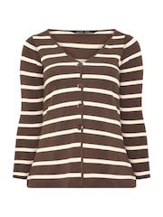 Smeđa - Yours Curve Kardigan Dugi rukav Limited Flare Hem - Slika 5 od 6
