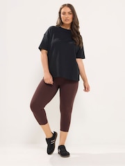 Yours Curve Brown Cropped Leggings 2 Pack - Image 3 of 8