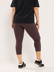 Yours Curve Brown Cropped Leggings 2 Pack - Image 4 of 8