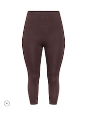 Yours Curve Brown Cropped Leggings 2 Pack - Image 6 of 8