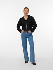 VERO MODA Black Long Sleeve Utility Zip Front Shirt With Tie Waist - Image 4 of 4