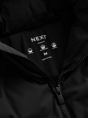 Black Regular Length Shower Resistant Hooded Puffer Coat - Image 14 of 16