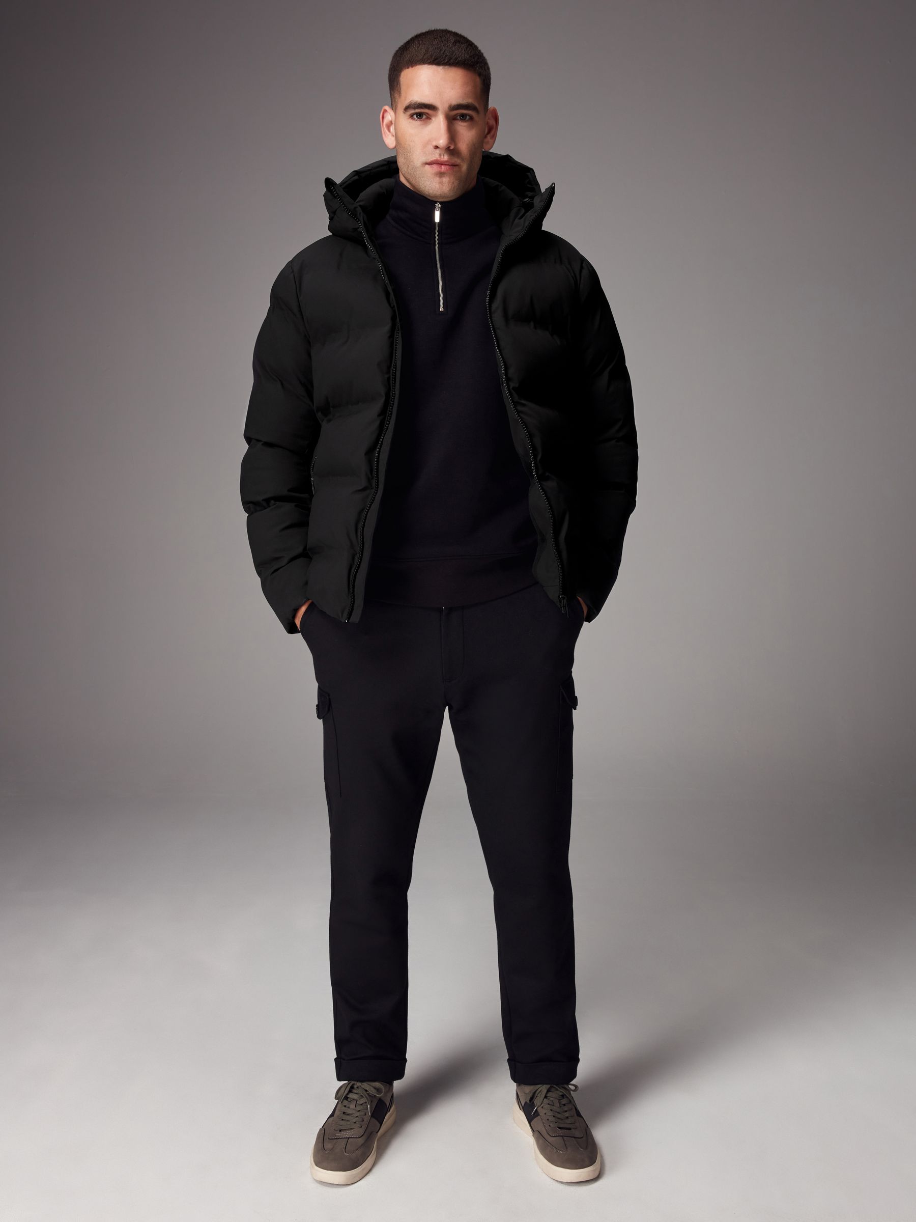 ジャケット・アウター Oproject PADDED HOODED DUFFLE COAT-BLACK s-l1200.jpg