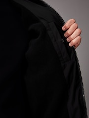 Black Regular Length Shower Resistant Hooded Puffer Coat - Image 9 of 16
