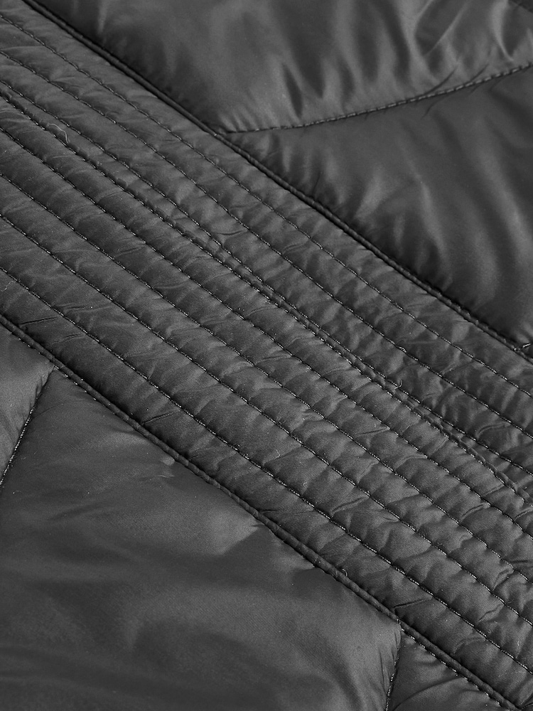 Black Longline Tie Waist Padded Gilet - Image 7 of 7