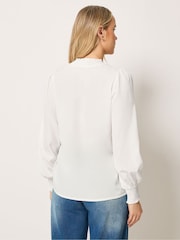 Long Tall Sally White Shirred Neck Blouse - Image 3 of 6