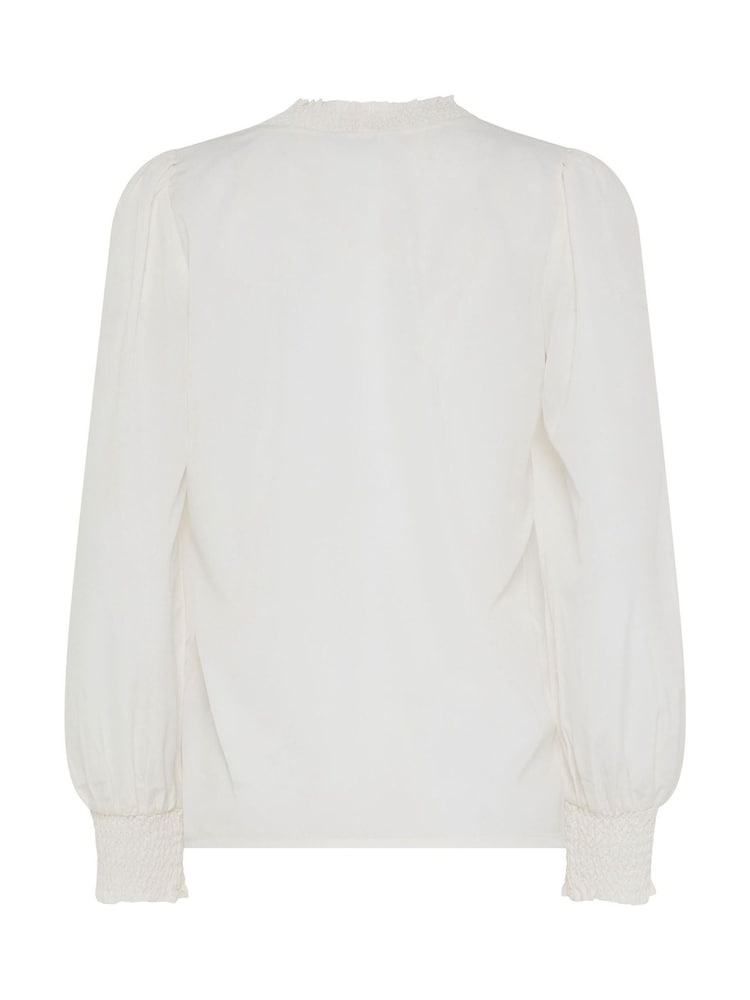 Long Tall Sally White Shirred Neck Blouse - Image 6 of 6 Long Tall Sally White Shirred Neck Blouse - Image 6 of 6