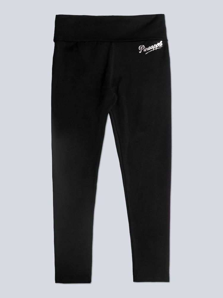 Pineapple Black Foldover Waist Girls Leggings - Image 4 of 5
