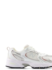 New Balance White/Pink Girls 530 Trainers - Image 1 of 9