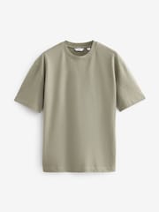 Charcoal/Sage/White Relaxed Fit Heavyweight 100% Cotton T-Shirts 3 Pack - Image 10 of 14