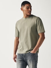 Charcoal/Sage/White Relaxed Fit Heavyweight 100% Cotton T-Shirts 3 Pack - Image 2 of 14