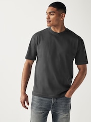 Charcoal/Sage/White Relaxed Fit Heavyweight 100% Cotton T-Shirts 3 Pack - Image 9 of 14
