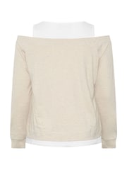 Yours Curve Natural 2 In 1 Bardot Ribbed Trim Top - Image 6 of 6