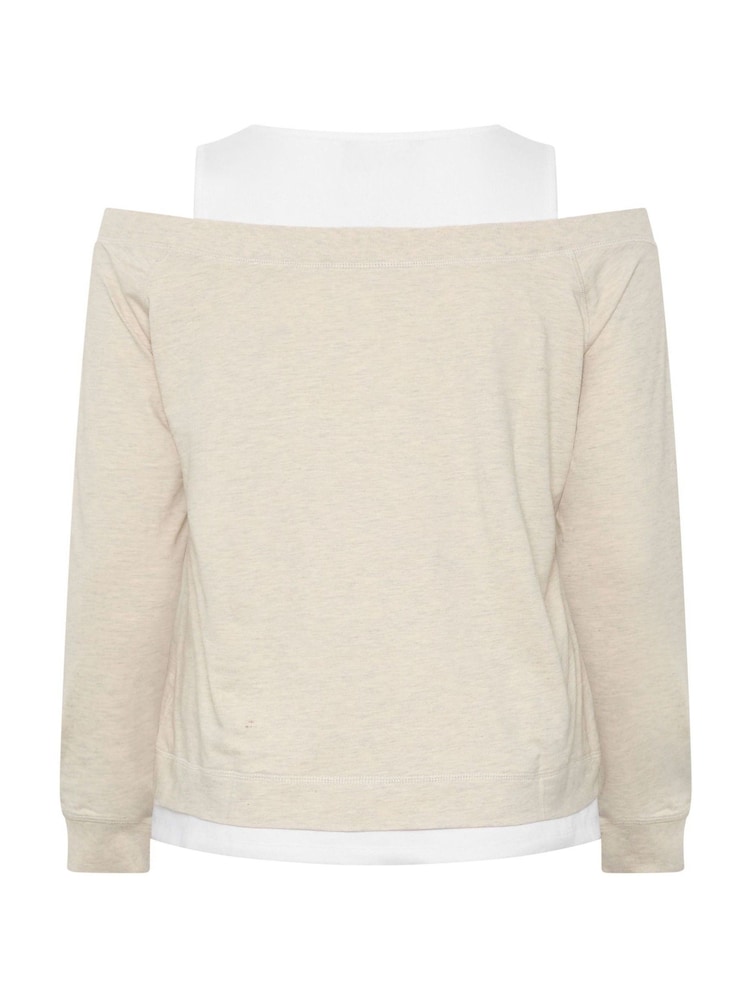 Yours Curve Natural 2 In 1 Bardot Ribbed Trim Top - Image 6 of 6 Yours Curve Natural 2 In 1 Bardot Ribbed Trim Top - Image 6 of 6