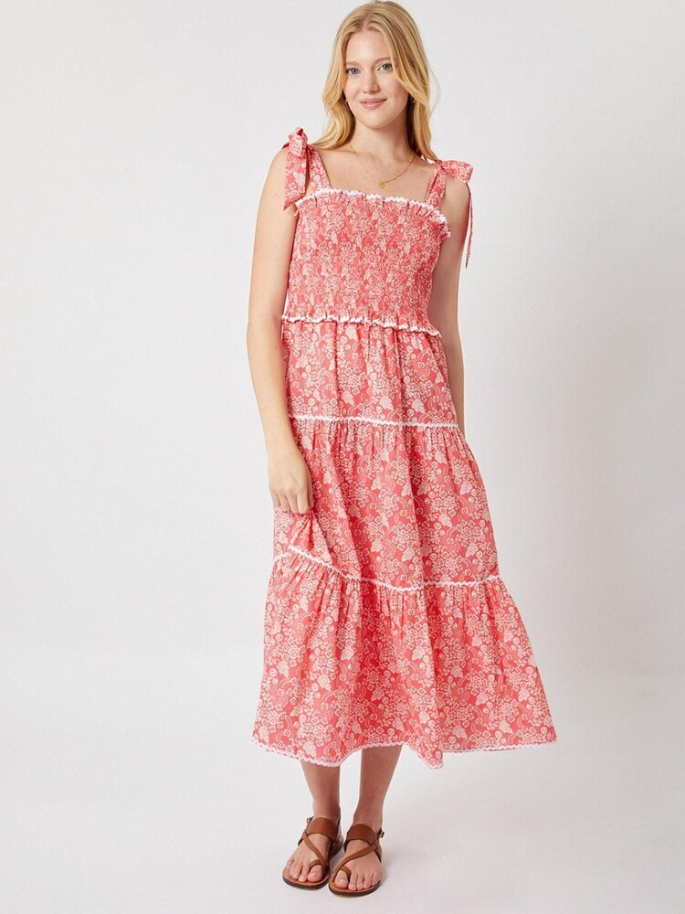 By Iris Red Jaide 100% Cotton Smocked Strappy Dress - Image 1 of 3 By Iris Red Jaide 100% Cotton Smocked Strappy Dress - Image 1 of 3