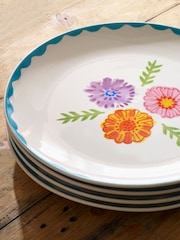 Lucy Tiffney Floral Set of 4 Dinner plates Dinner Plates - Image 2 of 4