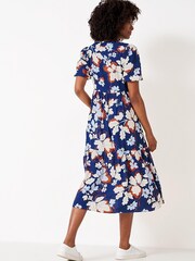 Crew Clothing Company Blue Floral Print Tiered Dress - Image 2 of 4