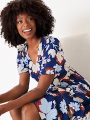 Crew Clothing Company Blue Floral Print Tiered Dress - Image 3 of 4
