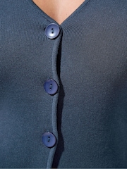 Plavo - Yours Curve Kardigan Dugi rukav Limited Flare Hem - Slika 5 od 7