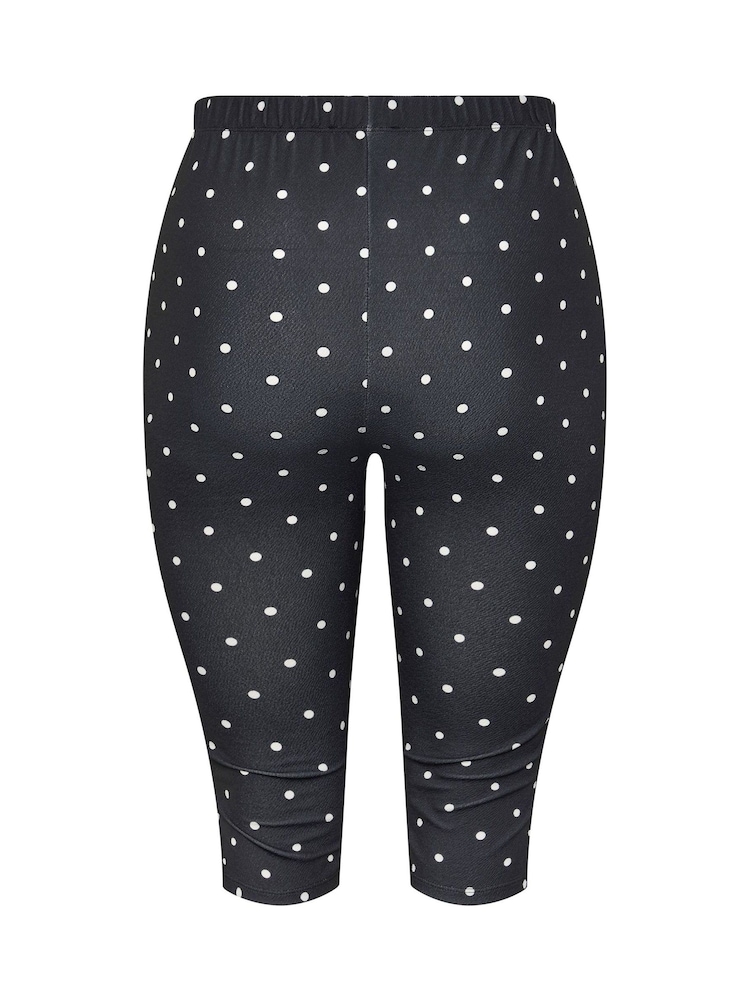 Yours Curve Black Limited Polka Dot Slit Capri Leggings - Image 7 of 7 Yours Curve Black Limited Polka Dot Slit Capri Leggings - Image 7 of 7