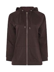 Yours Curve Brown Zip Through Hoodie - Image 6 of 7
