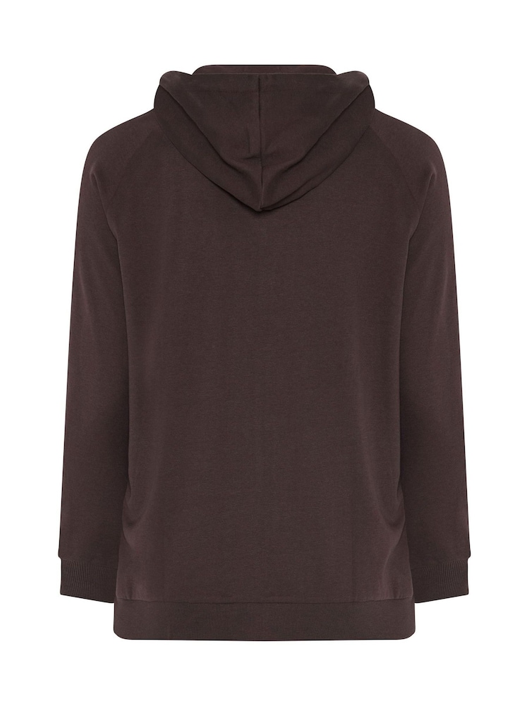 Yours Curve Brown Zip Through Hoodie - Image 7 of 7 Yours Curve Brown Zip Through Hoodie - Image 7 of 7