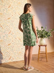 Morris & Co. Sunflower Tie Neck Linen Blend Summer Dress - Image 3 of 6