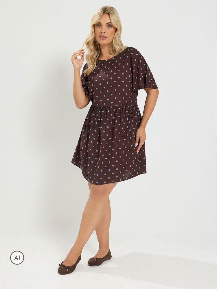 Yours Curve Brown Short Dress - Image 2 of 6