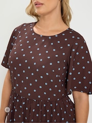 Yours Curve Brown Short Dress - Image 4 of 6