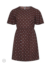 Yours Curve Brown Short Dress - Image 5 of 6