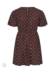 Yours Curve Brown Short Dress - Image 6 of 6