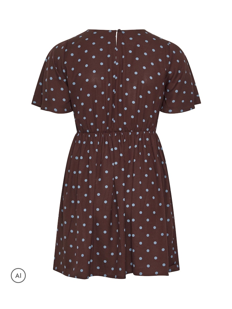 Yours Curve Brown Short Dress - Image 6 of 6