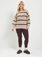 Yours Curve Brown Leggings 2 Pack - Image 3 of 8