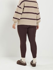 Yours Curve Brown Leggings 2 Pack - Image 4 of 8